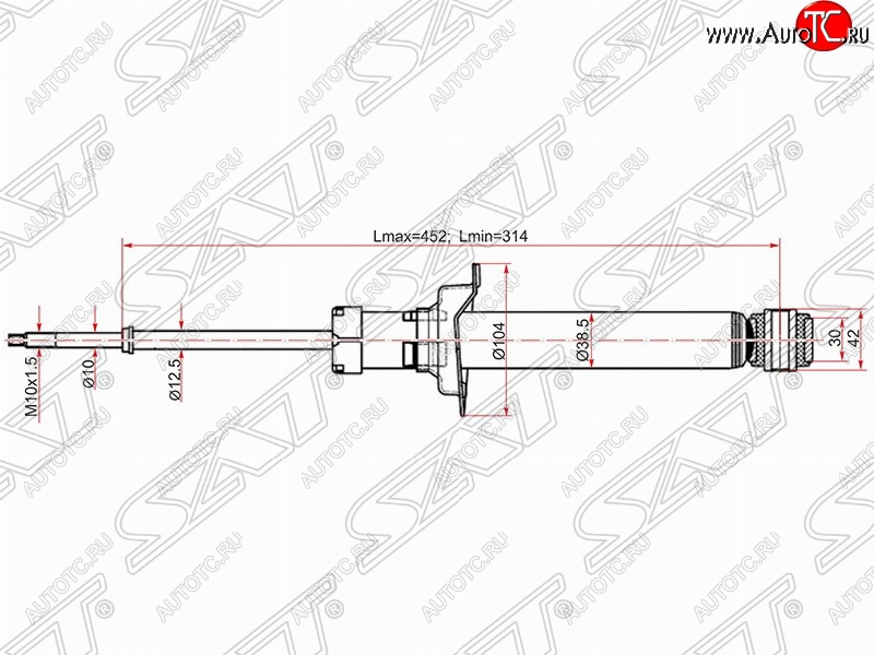 2 379 р. Амортизатор задний SAT (установка на левую или правую сторону) Nissan Cefiro A32 (1994-1998)  с доставкой в г. Екатеринбург