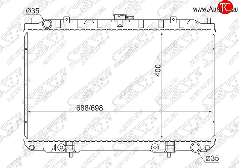 7 699 р. Радиатор двигателя (пластинчатый, 2.0/3.0, МКПП/АКПП) SAT Nissan Cefiro A33 (1998-2003)  с доставкой в г. Екатеринбург