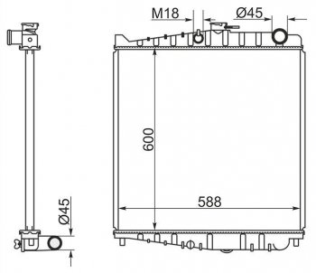 12 849 р. Радиатор двигателя (пластинчатый, FE6E, МКПП) SAT  Nissan Condor (1990-2005)  с доставкой в г. Екатеринбург. Увеличить фотографию 1