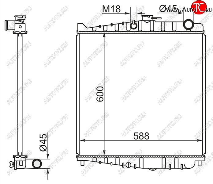 12 849 р. Радиатор двигателя (пластинчатый, FE6E, МКПП) SAT  Nissan Condor (1990-2005)  с доставкой в г. Екатеринбург