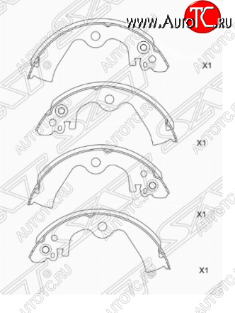 1 599 р. Комплект задних тормозных колодок SAT  Nissan Cube  3 (2008-2024)  с доставкой в г. Екатеринбург