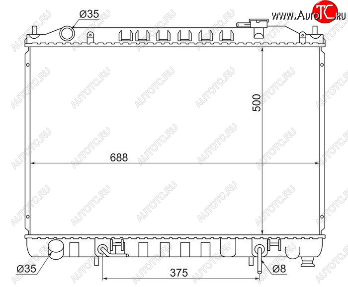 10 549 р. Радиатор двигателя (пластинчатый, VQ35DE, МКПП/АКПП) SAT Nissan Terrano2 R50 дорестайлинг (1995-1999)  с доставкой в г. Екатеринбург