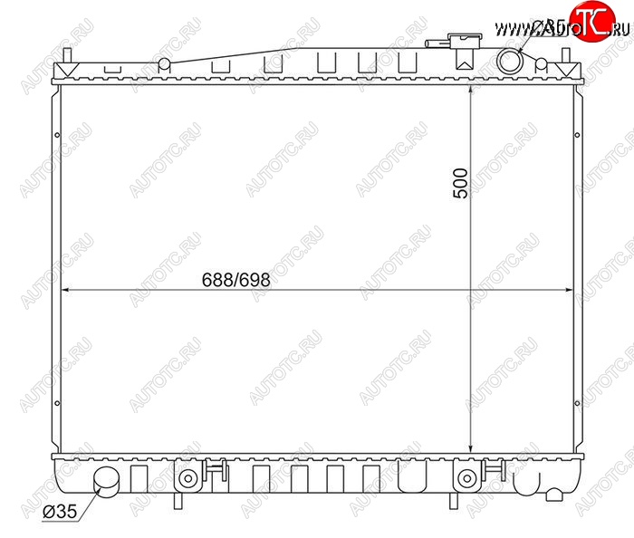 7 599 р. Радиатор двигателя (пластинчатый, 3.5D, МКПП/АКПП) SAT  Nissan Elgrand  1 - Terrano2  R50  с доставкой в г. Екатеринбург