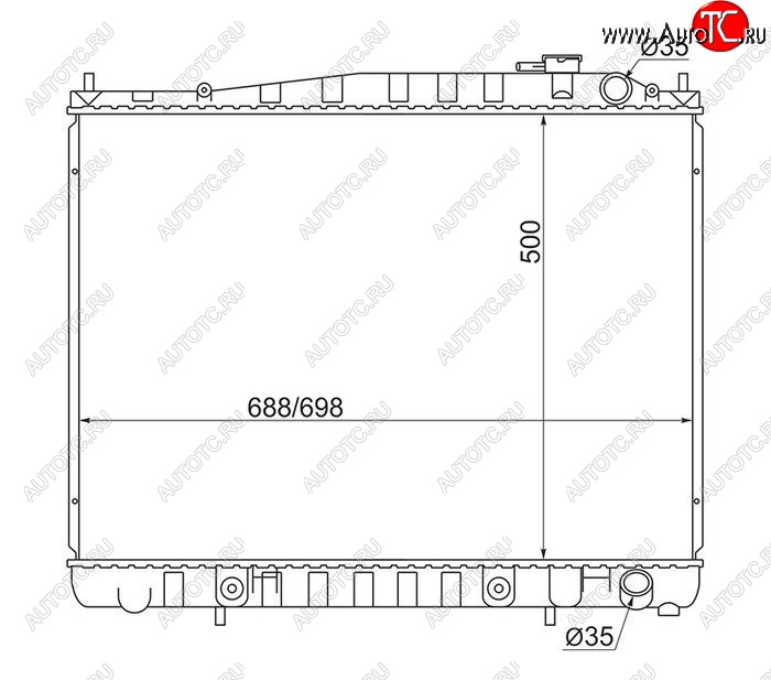 7 449 р. Радиатор двигателя (пластинчатый, VG33, МКПП/АКПП) SAT  Nissan Elgrand  1 - Terrano2  R50  с доставкой в г. Екатеринбург