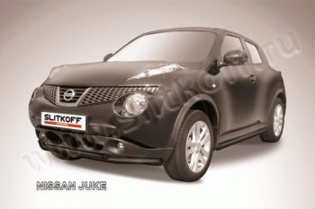 Защита переднего бампера из труб d57 и d42 Slitkoff Nissan (Нисан) Juke (Жук)  1 YF15 (2010-2020) 1 YF15 дорестайлинг, рестайлинг