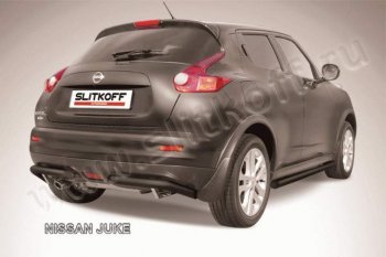 8 299 р. Защита заднего бампера Slitkoff (d57, 4WD)  Nissan Juke  1 YF15 (2010-2020) дорестайлинг, рестайлинг (Цвет: серебристый)  с доставкой в г. Екатеринбург. Увеличить фотографию 1