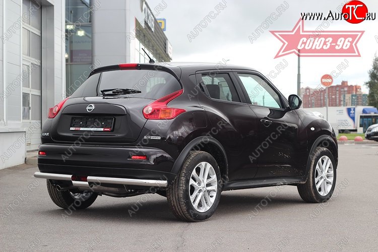 14 489 р. Защита заднего бампера 4x4 Souz-96 Premium (d60) Nissan Juke 1 YF15 дорестайлинг (2010-2014)  с доставкой в г. Екатеринбург