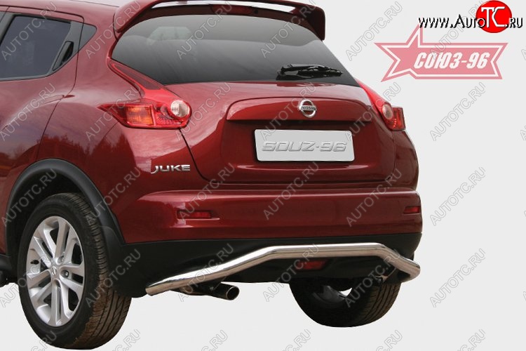 9 899 р. Защита заднего бампера Souz-96 (d60) Nissan Juke 1 YF15 рестайлинг (2014-2020)  с доставкой в г. Екатеринбург