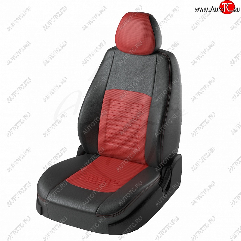 7 399 р. Чехлы для сидений (F15) Lord Autofashion Турин (экокожа)  Nissan Juke  1 YF15 (2010-2014) дорестайлинг (Чёрный, вставка красная)  с доставкой в г. Екатеринбург