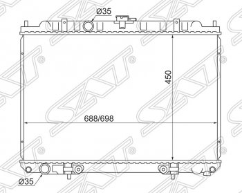 Радиатор двигателя (трубчатый, МКПП/АКПП) SAT Nissan X-trail 1 T30 дорестайлинг (2000-2003)