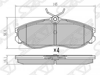 1 369 р. Колодки тормозные SAT (задние)  Nissan Mistral - Terrano2  R50  с доставкой в г. Екатеринбург. Увеличить фотографию 1