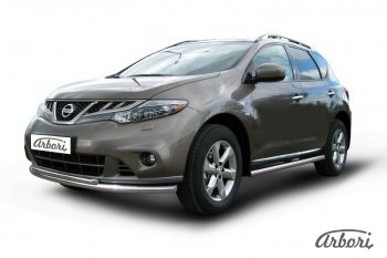 13 499 р. Защита штатных порогов Arbori (нержавейка, d57 mm).  Nissan Murano  2 Z51 (2010-2016) рестайлинг  с доставкой в г. Екатеринбург. Увеличить фотографию 2