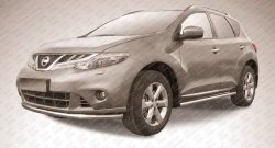 14 999 р. Одинарная защита переднего бампера Slitkoff (57 мм)  Nissan Murano  2 Z51 (2010-2016) рестайлинг (Нержавейка, Полированная)  с доставкой в г. Екатеринбург. Увеличить фотографию 1