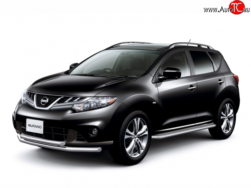 10 899 р. Широкая защита порогов Petroil Tuning Nissan Murano 2 Z51 рестайлинг (2010-2016)  с доставкой в г. Екатеринбург