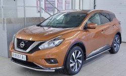 11 999 р. Защита переднего бампера (Ø42 мм, нержавейка) Russtal Nissan Murano 3 Z52 дорестайлинг (2015-2022)  с доставкой в г. Екатеринбург. Увеличить фотографию 2