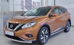 14 599 р. Защита переднего бампера (Ø63 мм, нержавейка) Russtal Nissan Murano 3 Z52 дорестайлинг (2015-2022)  с доставкой в г. Екатеринбург. Увеличить фотографию 2