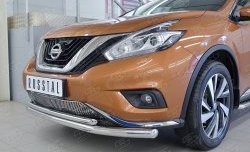 17 799 р. Защита переднего бампера (2 трубыØ63 и 42 мм, нержавейка) SLITKOFF Nissan Murano 3 Z52 дорестайлинг (2015-2022)  с доставкой в г. Екатеринбург. Увеличить фотографию 4