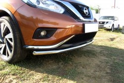 15 999 р. Одинарная защита переднего бампера диаметром 57 мм Slitkoff Nissan Murano 3 Z52 дорестайлинг (2015-2022) (Нержавейка, Полированная)  с доставкой в г. Екатеринбург. Увеличить фотографию 1