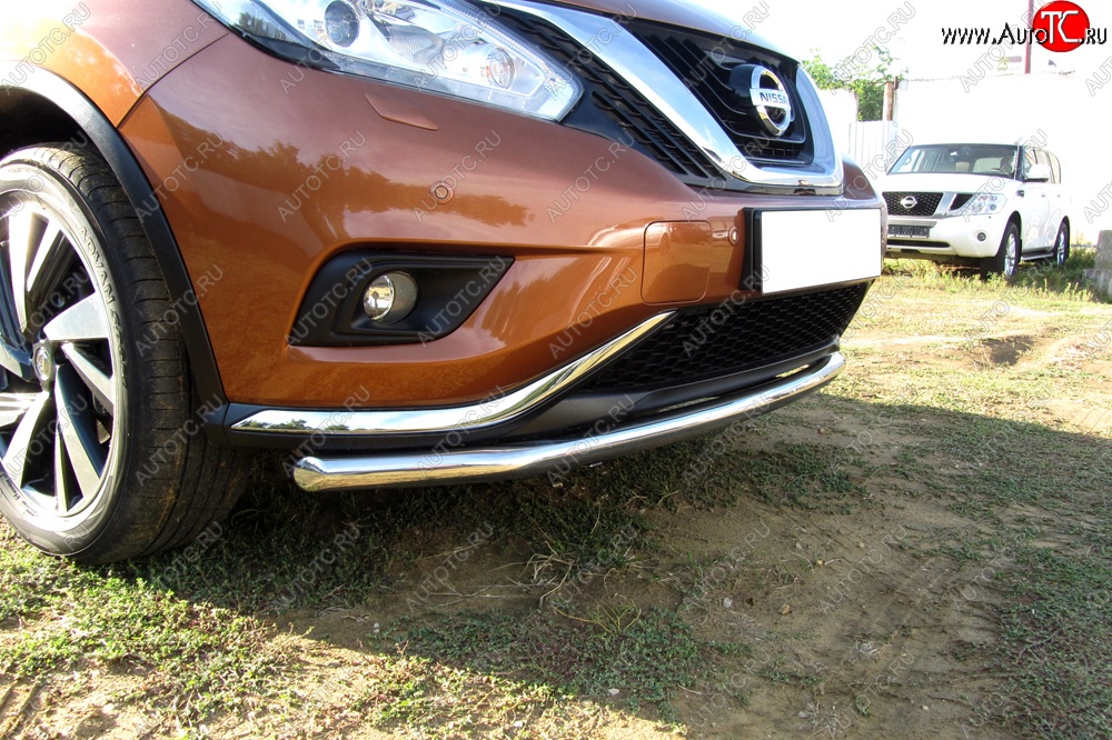 15 999 р. Одинарная защита переднего бампера диаметром 57 мм Slitkoff Nissan Murano 3 Z52 дорестайлинг (2015-2022) (Нержавейка, Полированная)  с доставкой в г. Екатеринбург