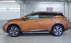 17 399 р. Защита порогов из круглой трубы диаметром 63 мм SLITKOFF Nissan Murano 3 Z52 дорестайлинг (2015-2022)  с доставкой в г. Екатеринбург. Увеличить фотографию 2