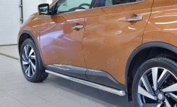 17 399 р. Защита порогов из круглой трубы диаметром 63 мм SLITKOFF Nissan Murano 3 Z52 дорестайлинг (2015-2022)  с доставкой в г. Екатеринбург. Увеличить фотографию 3