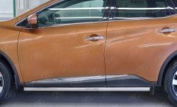 17 399 р. Защита порогов из круглой трубы диаметром 63 мм SLITKOFF Nissan Murano 3 Z52 дорестайлинг (2015-2022)  с доставкой в г. Екатеринбург. Увеличить фотографию 4