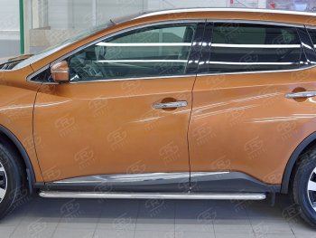 30 899 р. Широкая защита порогов с трубой диаметром 42 мм SLITKOFF v3 Nissan Murano 3 Z52 дорестайлинг (2015-2022)  с доставкой в г. Екатеринбург. Увеличить фотографию 3