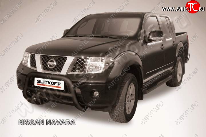 20 749 р. Кенгурятник d76 низкий Nissan Navara 2 D40 дорестайлинг (2004-2010) (Цвет: серебристый)  с доставкой в г. Екатеринбург