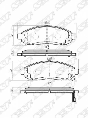 1 199 р. Колодки тормозные SAT (передние)  Nissan Navara  2 D40 - Serena  2  с доставкой в г. Екатеринбург. Увеличить фотографию 1