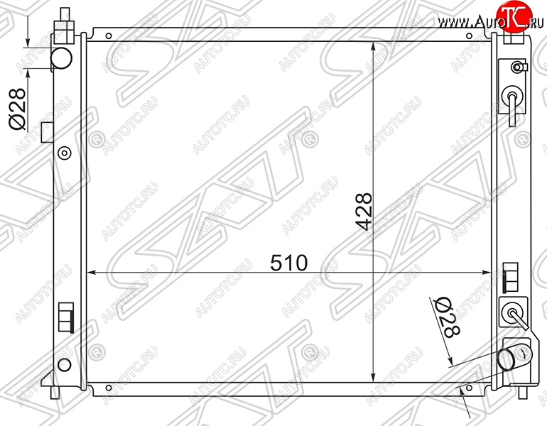 8 949 р. Радиатор двигателя (пластинчатый, МКПП/АКПП) SAT  Nissan Note  2 - Tiida  2 хэтчбек  с доставкой в г. Екатеринбург