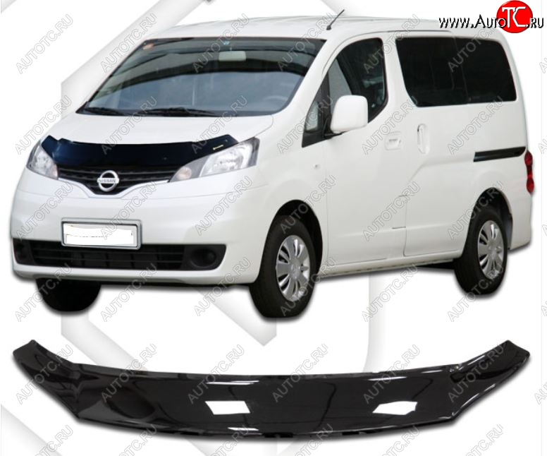 1 839 р. Дефлектор капота CA-Plastiс Nissan NV200 Euro (2009-2024) (Classic черный, Без надписи)  с доставкой в г. Екатеринбург