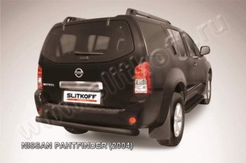 10 499 р. Защита задняя Slitkoff  Nissan Pathfinder  R51 (2004-2007) дорестайлинг (Цвет: серебристый)  с доставкой в г. Екатеринбург. Увеличить фотографию 1