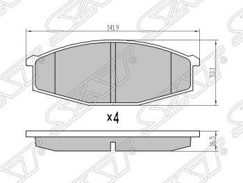 1 369 р. Колодки тормозные SAT (передние)  Nissan Patrol  4 (1987-1997) Y60  с доставкой в г. Екатеринбург. Увеличить фотографию 1