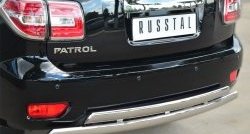 27 999 р. Защита заднего бампера (2 трубы Ø76х42 мм, нержавейка) Russtal Nissan Patrol 6 Y62 рестайлинг (2014-2017)  с доставкой в г. Екатеринбург. Увеличить фотографию 2