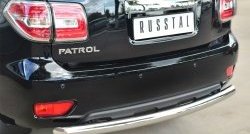 14 599 р. Защита заднего бампера (Ø76 мм, нержавейка) Russtal Nissan Patrol 6 Y62 рестайлинг (2014-2017)  с доставкой в г. Екатеринбург. Увеличить фотографию 2