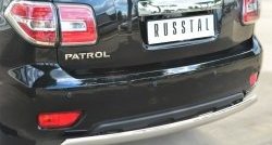 15 649 р. Защита заднего бампера (Ø75x42 мм, нержавейка) Russtal Nissan Patrol 6 Y62 рестайлинг (2014-2017)  с доставкой в г. Екатеринбург. Увеличить фотографию 2