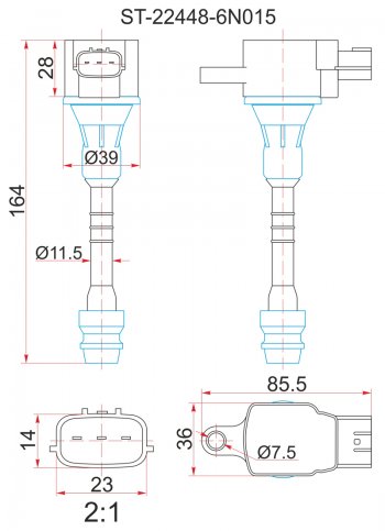 1 399 р. Катушка зажигания (QG13DE / QG15DE / QG18DE / GA15DE) SAT  Nissan Primera ( седан,  2 седан,  2 универсал) (1995-2003) P11 дорестайлинг, P11 рестайлинг, P11 рестайлинг  с доставкой в г. Екатеринбург. Увеличить фотографию 1