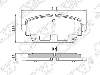 1 389 р. Колодки тормозные SAT (передние, 1.6/1.8)  Nissan Primera ( 3 седан,  3 универсал) - Tino  с доставкой в г. Екатеринбург. Увеличить фотографию 1