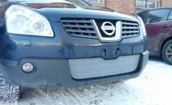 Сетка на бампер Russtal (хром) Nissan (Нисан) Qashqai (Кашкай)  1 (2007-2010) 1 дорестайлинг