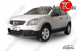 7 919 р. Защита переднего бампера Arbori (нержавейка, 1 труба d57 mm). Nissan Qashqai 1 дорестайлинг (2007-2010)  с доставкой в г. Екатеринбург