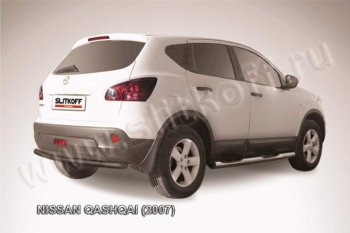 7 699 р. Защита задняя Slitkoff  Nissan Qashqai  1 (2007-2010) дорестайлинг (Цвет: серебристый)  с доставкой в г. Екатеринбург. Увеличить фотографию 1