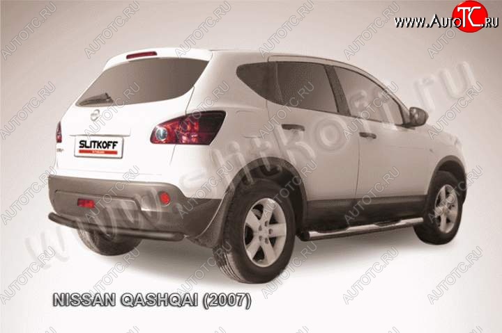 7 699 р. Защита задняя Slitkoff  Nissan Qashqai  1 (2007-2010) дорестайлинг (Цвет: серебристый)  с доставкой в г. Екатеринбург