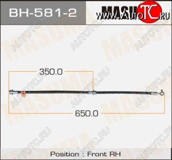 1 339 р. Правый передний тормозной шланг MASUMA Nissan Qashqai 1 дорестайлинг (2007-2010)  с доставкой в г. Екатеринбург