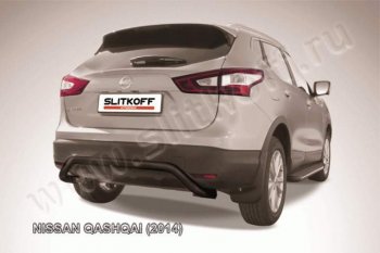 9 549 р. Защита задняя Slitkoff  Nissan Qashqai  2 (2013-2019) J11 дорестайлинг (Цвет: серебристый)  с доставкой в г. Екатеринбург. Увеличить фотографию 1