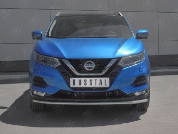 10 399 р. Защита переднего бампера (Ø42 мм, нержавейка) Russtal Nissan Qashqai 2 J11 рестайлинг (2017-2022)  с доставкой в г. Екатеринбург. Увеличить фотографию 1