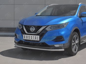 10 399 р. Защита переднего бампера (Ø42 мм, нержавейка) Russtal  Nissan Qashqai  2 (2017-2022) J11 рестайлинг  с доставкой в г. Екатеринбург. Увеличить фотографию 2