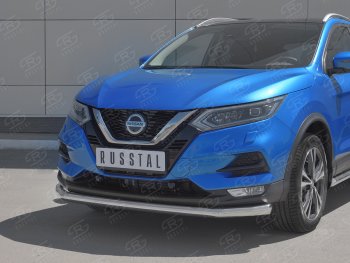 14 849 р. Защита переднего бампера (Ø 63 мм, нержавейка) SLITKOFF Nissan Qashqai 2 J11 рестайлинг (2017-2022)  с доставкой в г. Екатеринбург. Увеличить фотографию 2