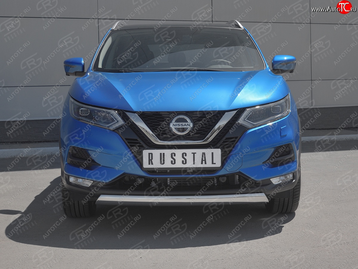 14 999 р. Защита переднего бампера (Ø75x42 мм, нержавейка) Russtal Nissan Qashqai 2 J11 рестайлинг (2017-2022)  с доставкой в г. Екатеринбург