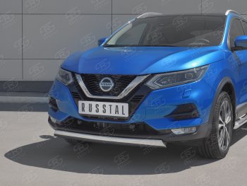 14 999 р. Защита переднего бампера (Ø75x42 мм, нержавейка) Russtal Nissan Qashqai 2 J11 рестайлинг (2017-2022)  с доставкой в г. Екатеринбург. Увеличить фотографию 2