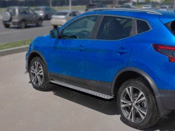 Порожки для ног Russtal (Ø42 мм) Nissan Qashqai 2 J11 рестайлинг (2017-2022)